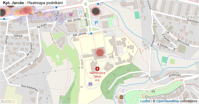 Kpt. Jaroše - mapa podnikání