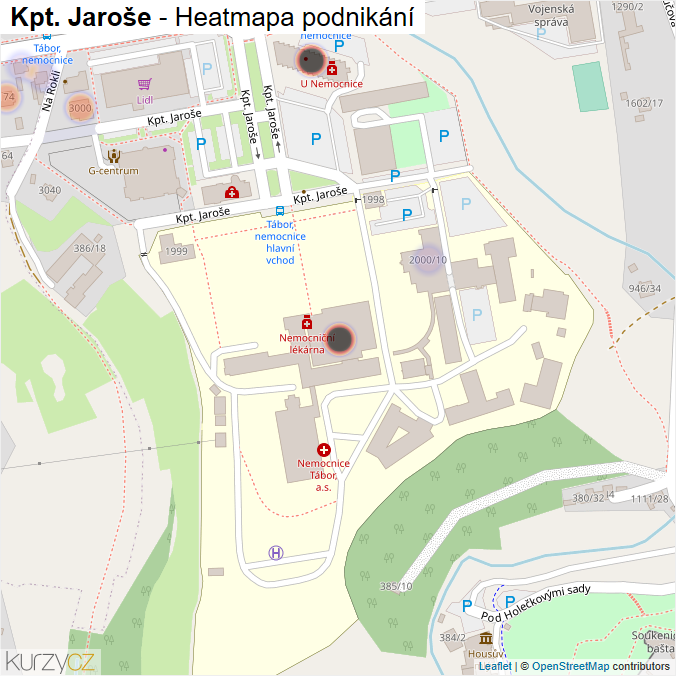 Mapa Kpt. Jaroše - Firmy v ulici.