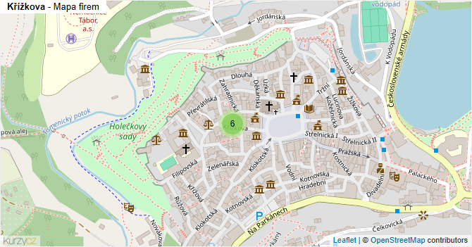 Křížkova - mapa firem