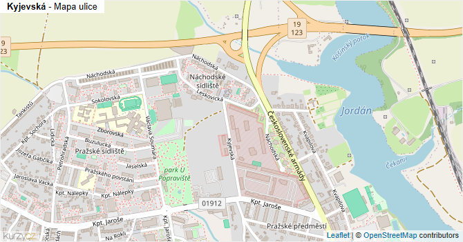Kyjevská - mapa ulice