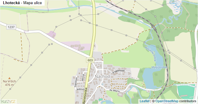 Lhotecká - mapa ulice