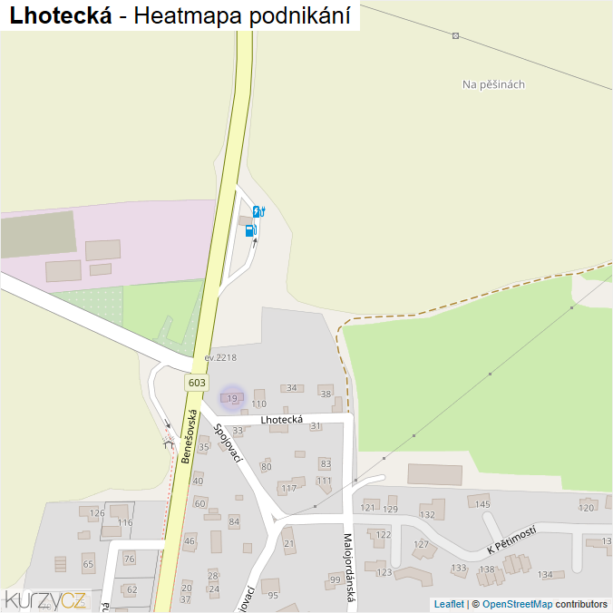 Mapa Lhotecká - Firmy v ulici.