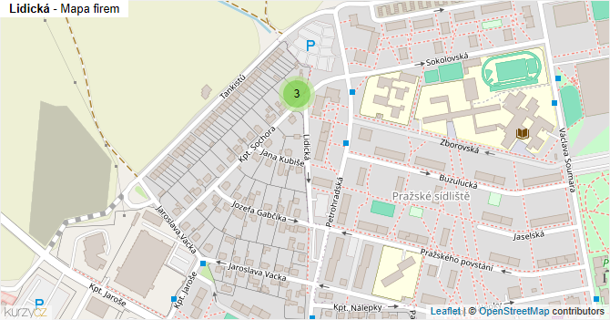 Lidická - mapa firem