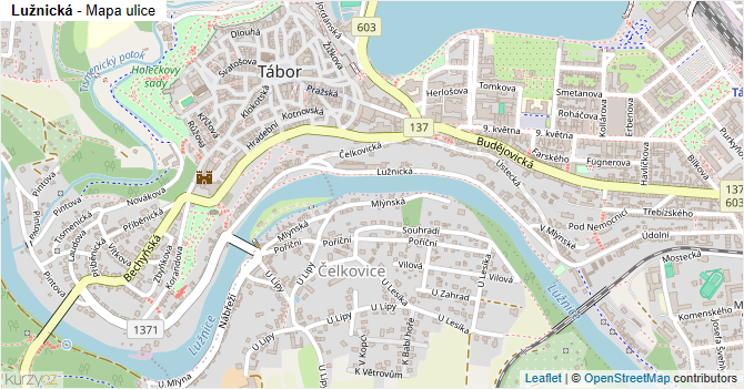 Lužnická - mapa ulice