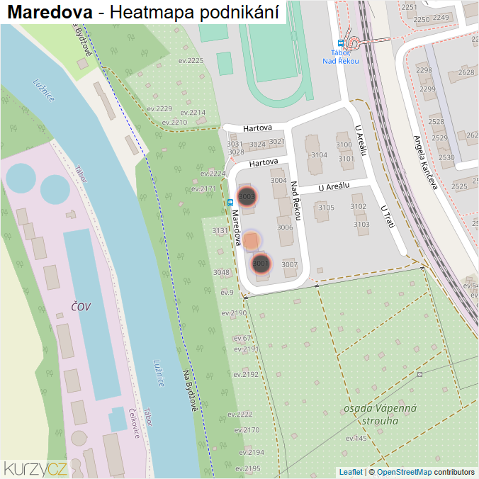 Mapa Maredova - Firmy v ulici.