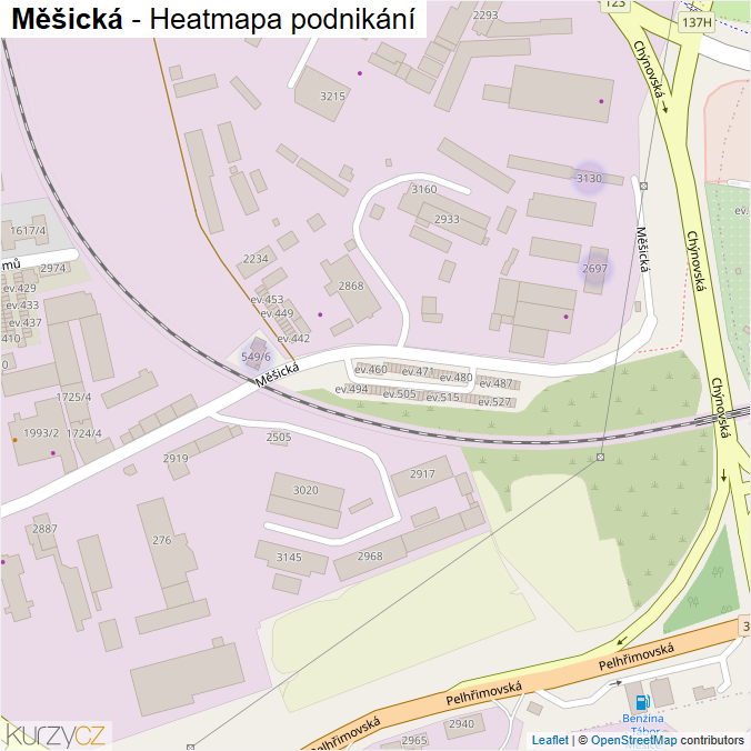 Mapa Měšická - Firmy v ulici.