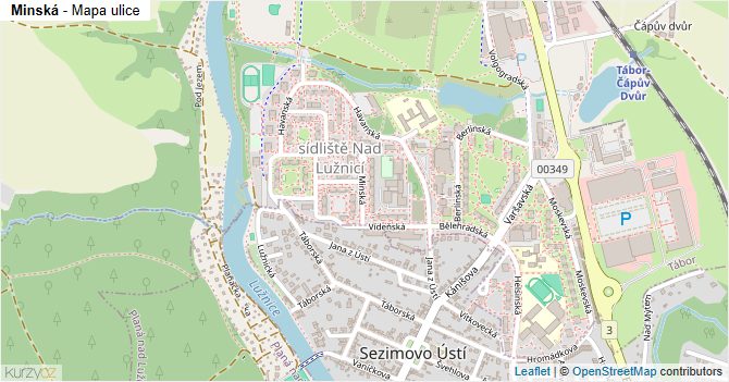 Minská - mapa ulice