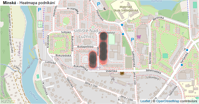 Minská - mapa podnikání