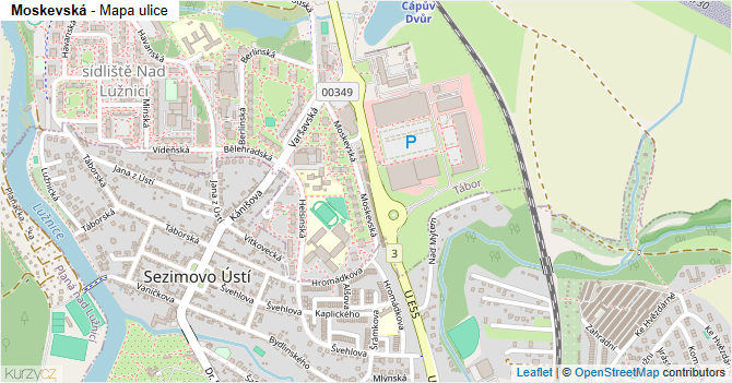 Moskevská - mapa ulice