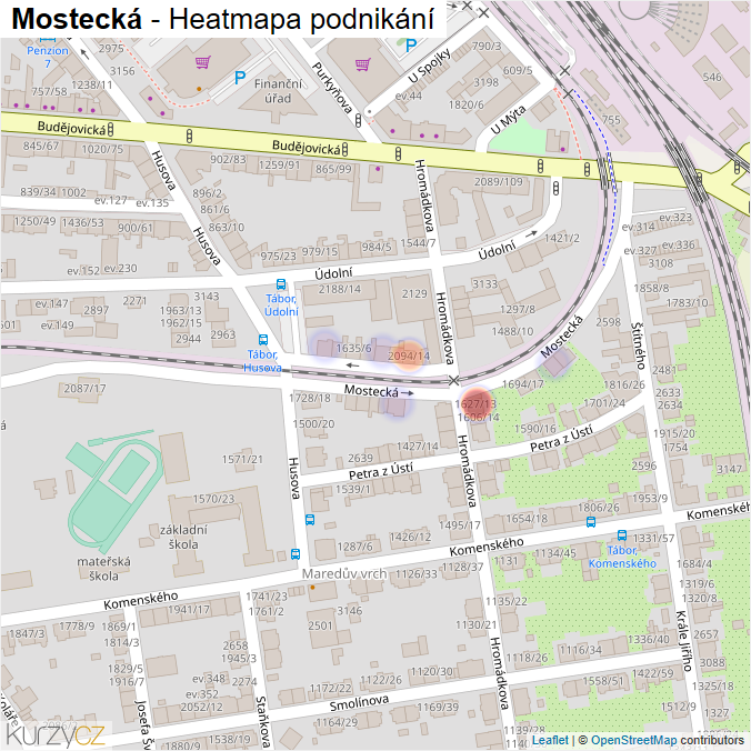 Mapa Mostecká - Firmy v ulici.