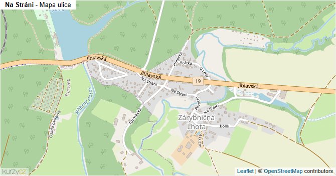 Na Stráni - mapa ulice