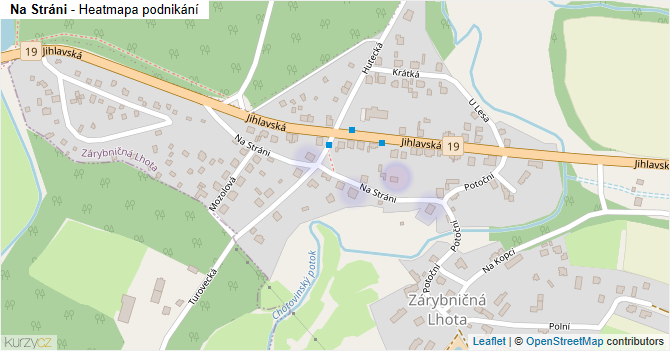 Na Stráni - mapa podnikání
