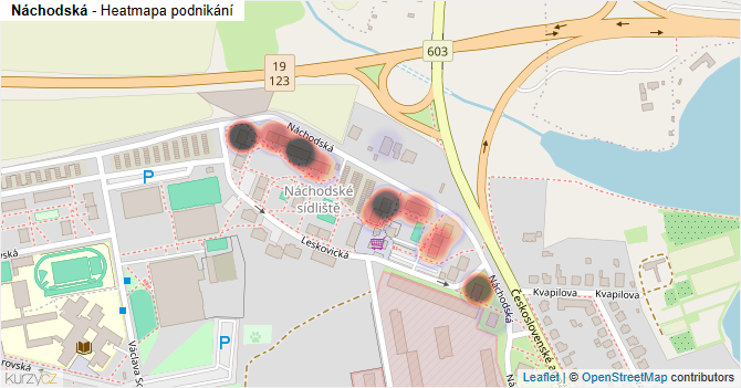 Náchodská - mapa podnikání