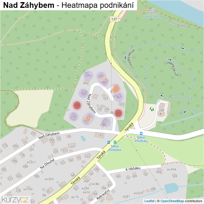 Mapa Nad Záhybem - Firmy v ulici.