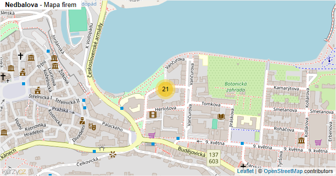 Nedbalova - mapa firem