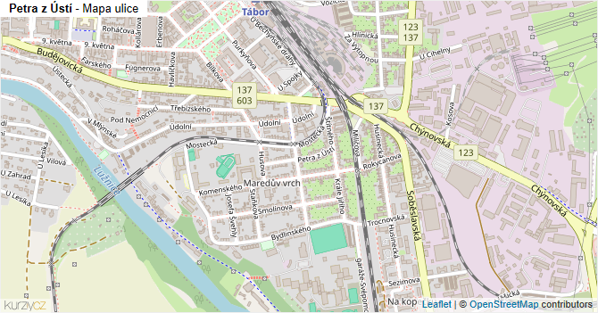 Petra z Ústí - mapa ulice