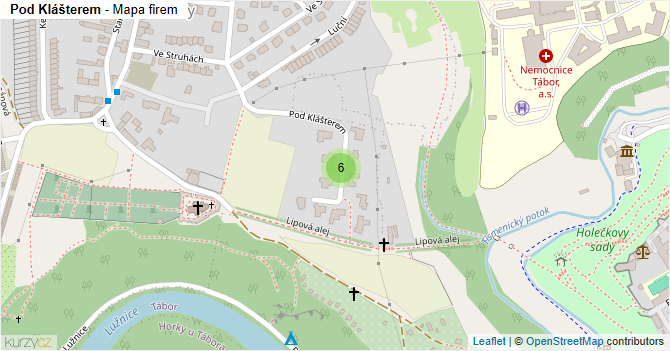 Pod Klášterem - mapa firem