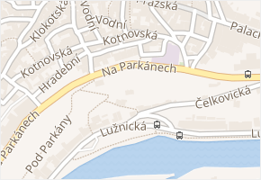 Pod Parkány v obci Tábor - mapa ulice