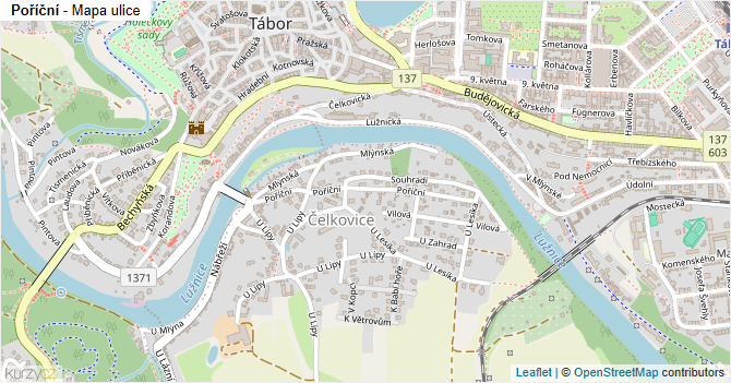 Poříční - mapa ulice