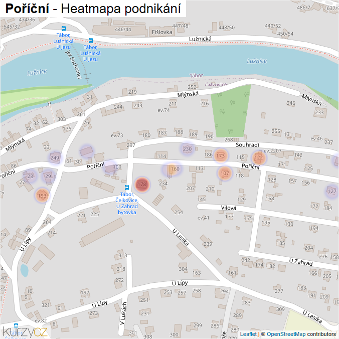 Mapa Poříční - Firmy v ulici.