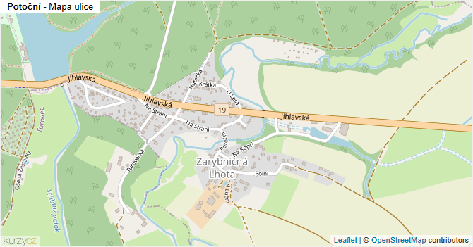 Potoční - mapa ulice