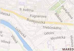 Příkrá v obci Tábor - mapa ulice