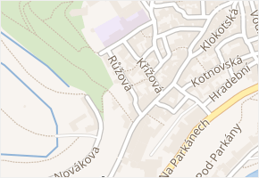 Růžová v obci Tábor - mapa ulice