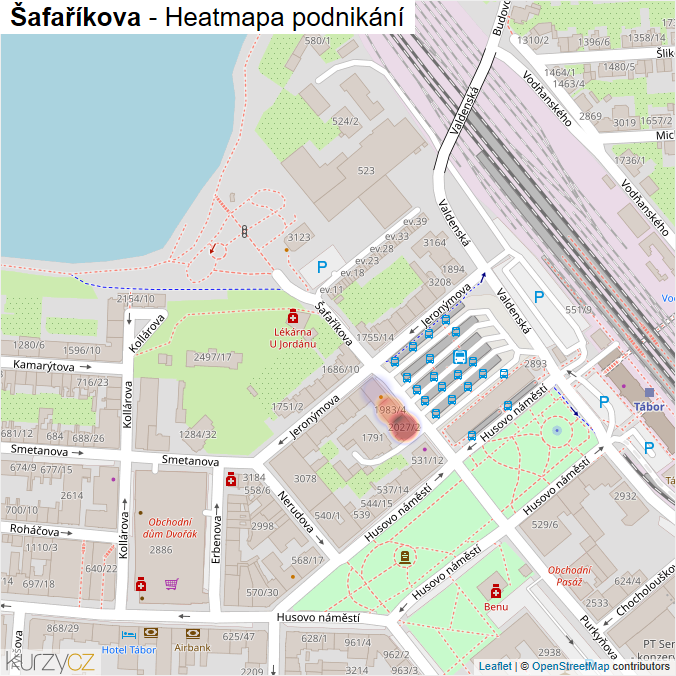 Mapa Šafaříkova - Firmy v ulici.