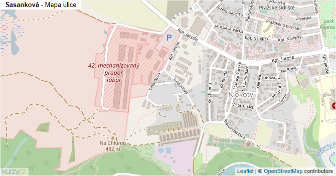 Sasanková - mapa ulice