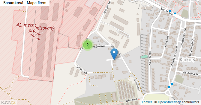 Sasanková - mapa firem