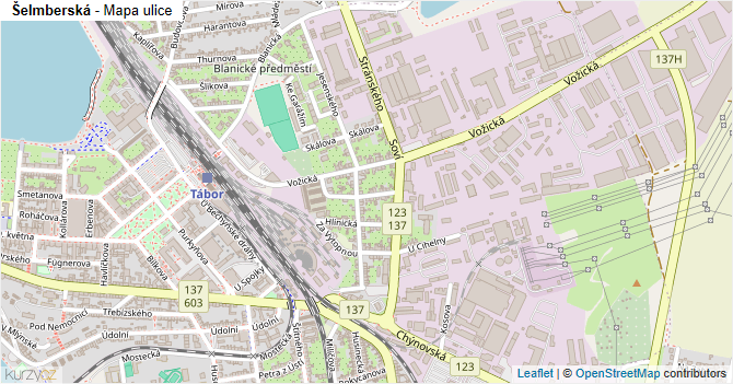 Šelmberská - mapa ulice