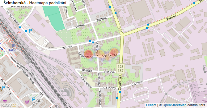Šelmberská - mapa podnikání