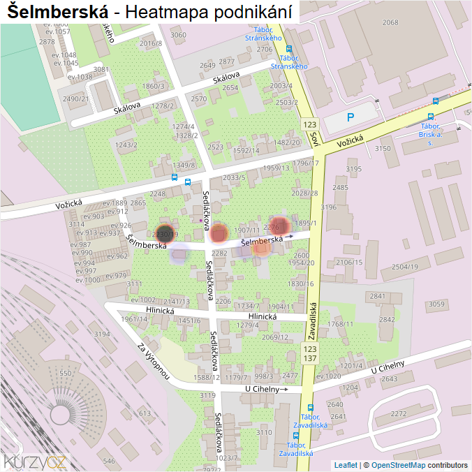 Mapa Šelmberská - Firmy v ulici.