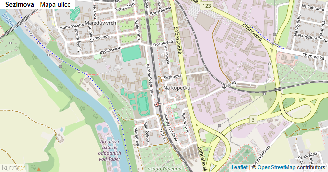 Sezimova - mapa ulice