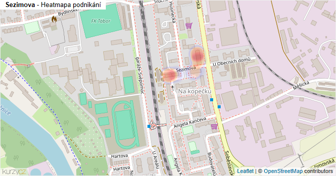 Sezimova - mapa podnikání