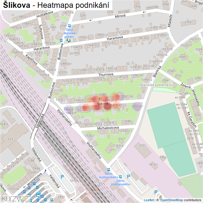 Mapa Šlikova - Firmy v ulici.