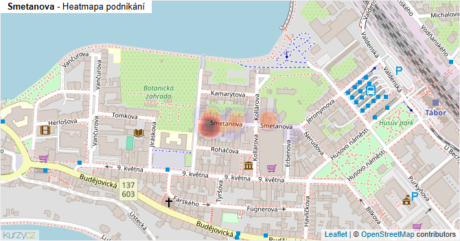 Smetanova - mapa podnikání