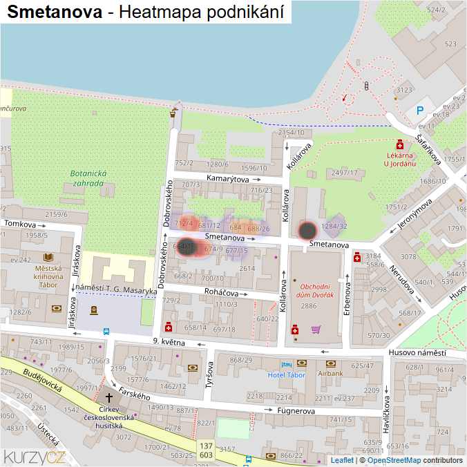 Mapa Smetanova - Firmy v ulici.