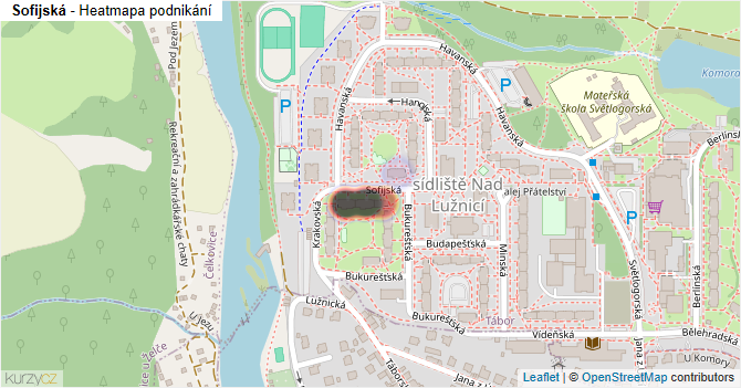 Sofijská - mapa podnikání