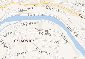 Souhradí v obci Tábor - mapa ulice