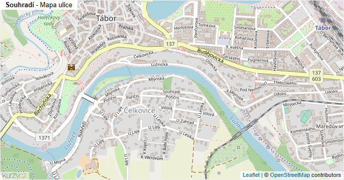 Souhradí - mapa ulice
