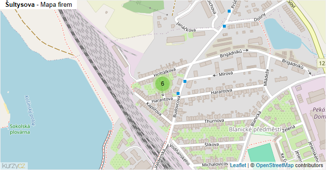 Šultysova - mapa firem