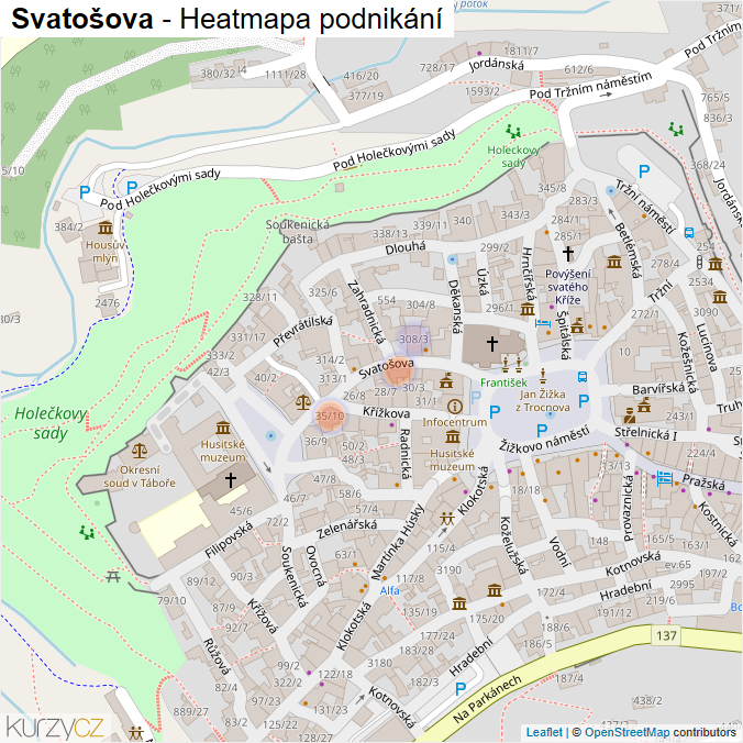 Mapa Svatošova - Firmy v ulici.