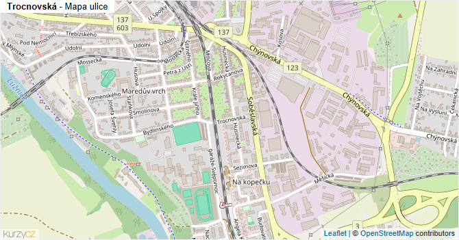 Trocnovská - mapa ulice