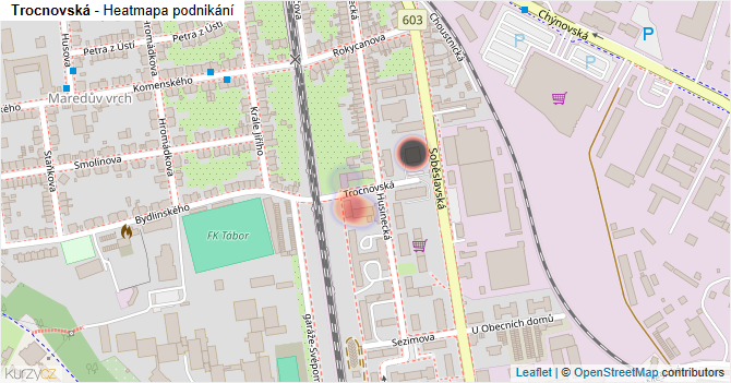 Trocnovská - mapa podnikání