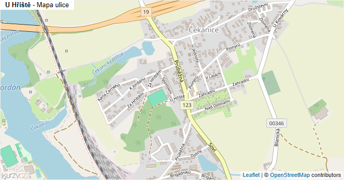 U Hřiště - mapa ulice