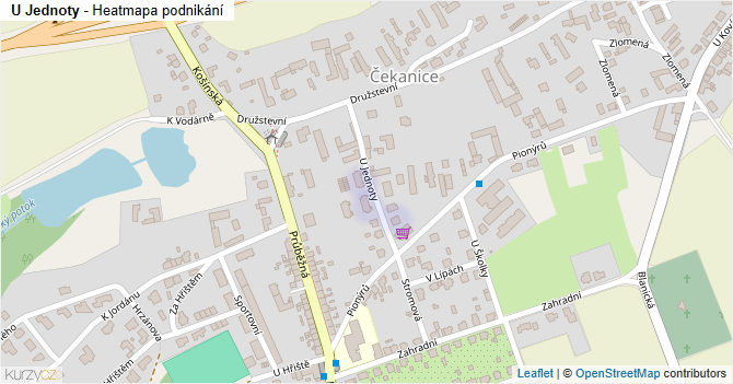 U Jednoty - mapa podnikání