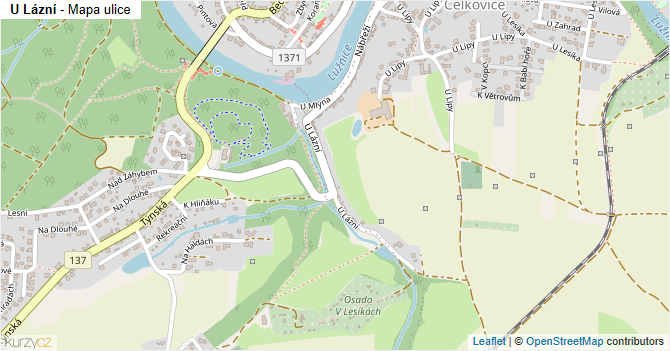 U Lázní - mapa ulice
