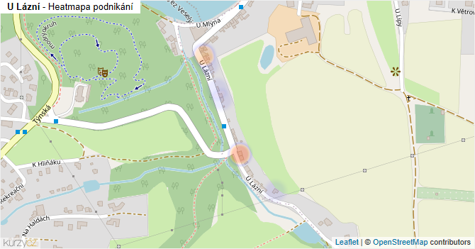 U Lázní - mapa podnikání