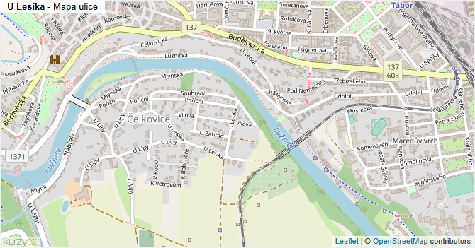U Lesíka - mapa ulice
